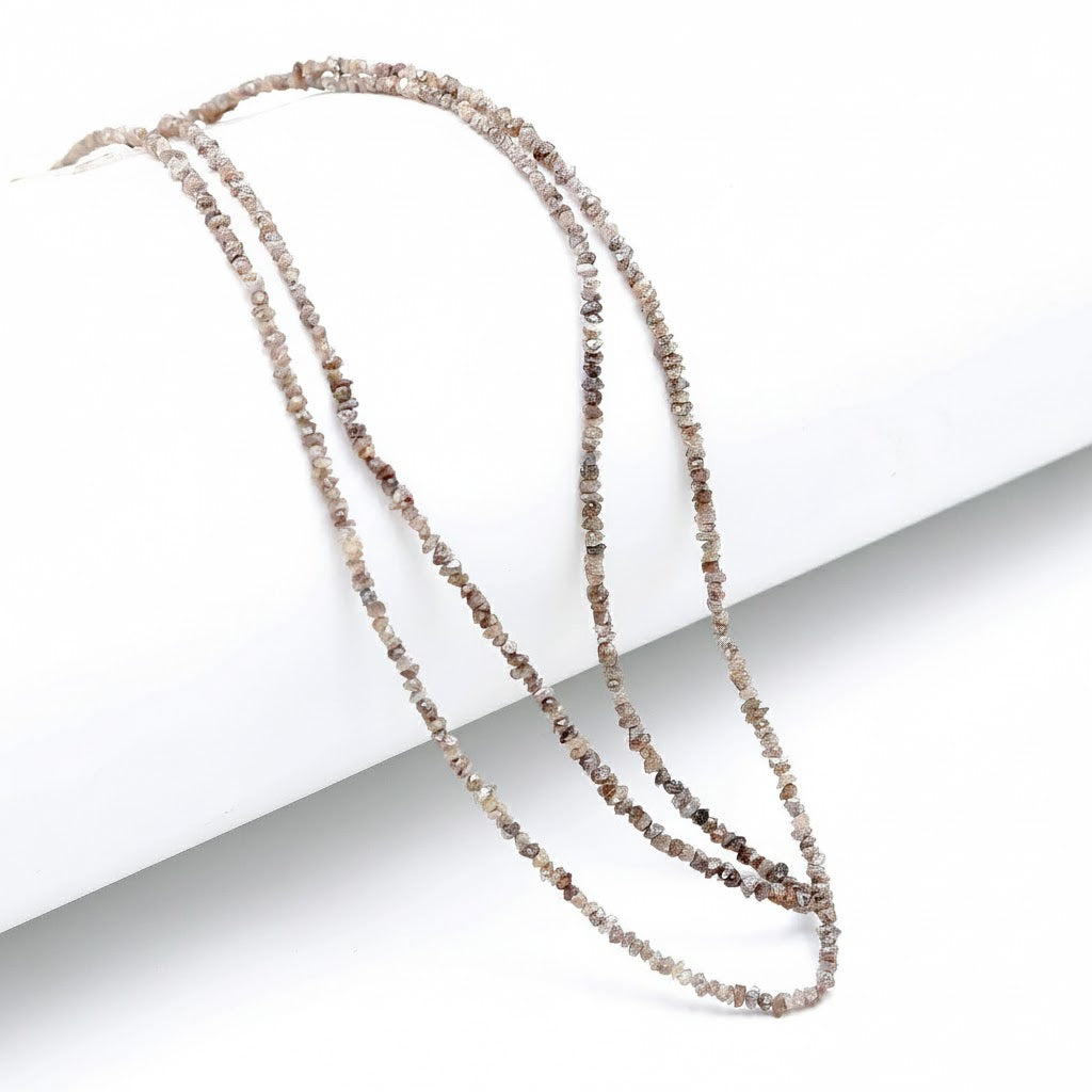 16 Inch Strand Raw Brown Diamond Beads Sparkling Rough Diamond 2-3mm