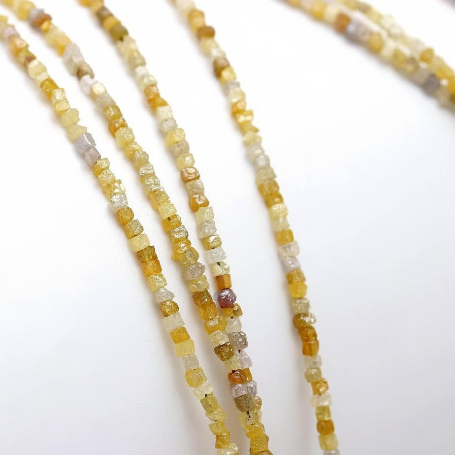 16 Inch Strand Natural Multi-Colour Raw Diamond Cube Beads