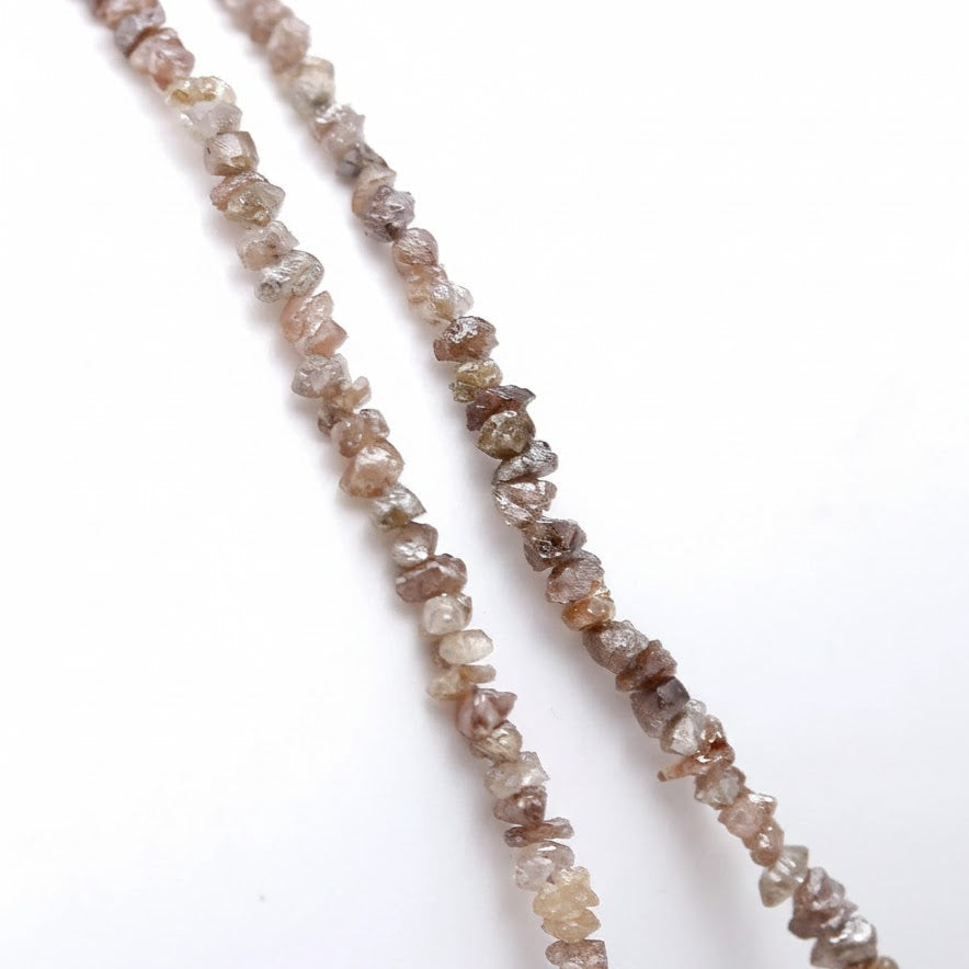 16 Inch Strand Raw Brown Diamond Beads Sparkling Rough Diamond 2-3mm