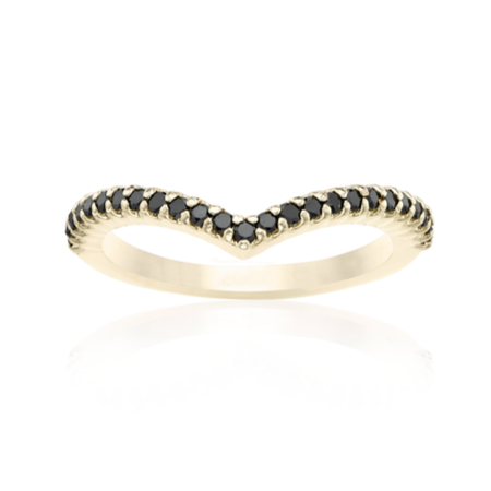 The V stack Black Diamond Band 14k Gold - Blackdiamond