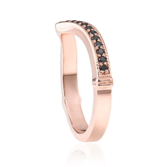 V Royal Black Diamond Band 14K White Gold - Blackdiamond