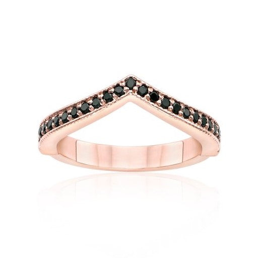 V Royal Black Diamond Band 14K White Gold - Blackdiamond