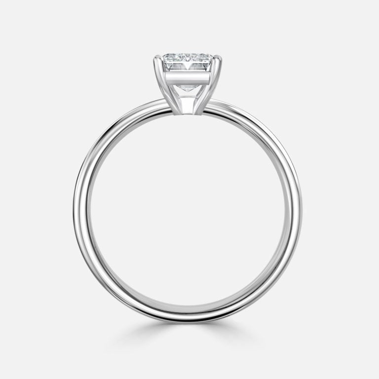 Deltic Emerald Solitaire Engagement Ring 14K / 18K Solid Gold