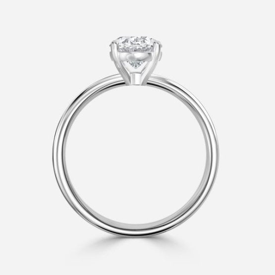 Deltic Oval Solitaire Engagement Ring 14K / 18K Solid Gold