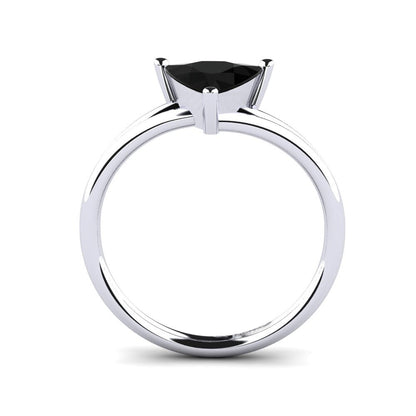 1.25 Carat Trillion Cut Black Diamond Engagement Ring