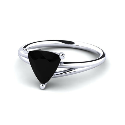 1.25 Carat Trillion Cut Black Diamond Engagement Ring