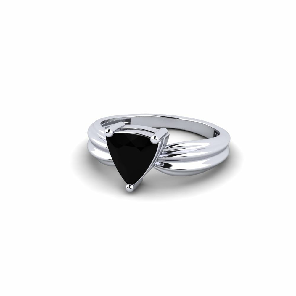 1.21 Carat Natural Trillion Luxury Black Diamond Engagement Ring