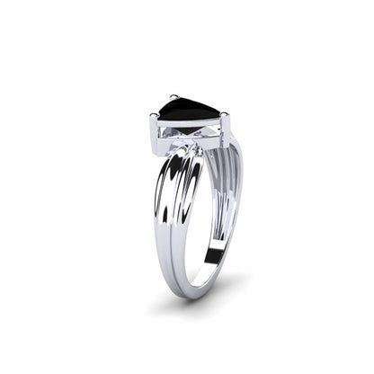 1.21 Carat Natural Trillion Luxury Black Diamond Engagement Ring