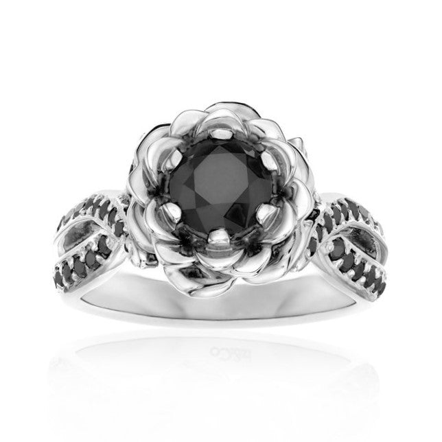 Bella Infinity Black Diamond Engagement Ring 14k Rose Gold - Blackdiamond