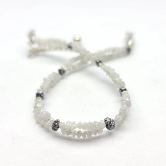 white crystal rough diamond bracelets