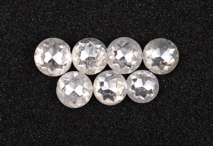 3.5 To 3.7 MM Natural Icy White Rose Cut Loose Earth Mined Diamond