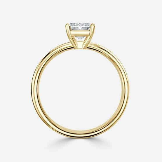 Deltic Emerald Solitaire Engagement Ring 14K / 18K Solid Gold