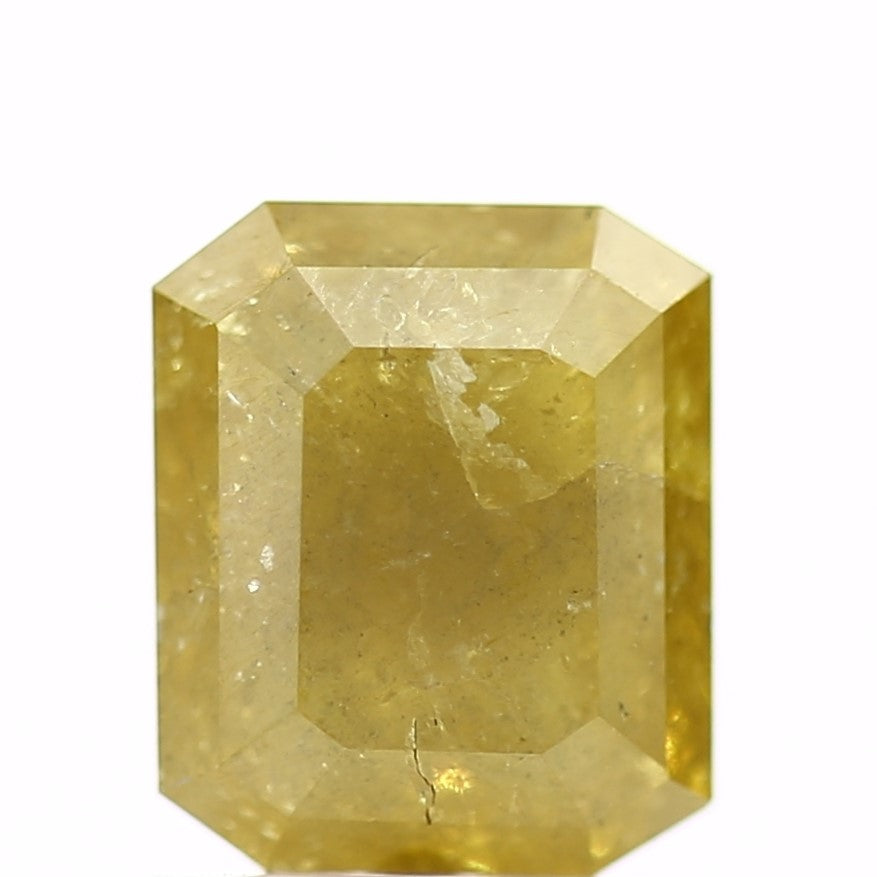 1.43 Carat 6.5 MM Rustic Fancy Yellow Emerald Natural Loose Diamond - Blackdiamond