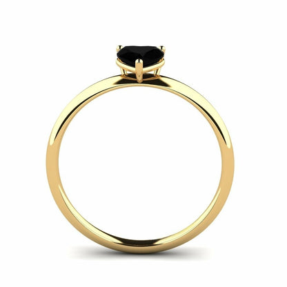 0.45 Carat Black Diamond Heart Ring Cameron 14K Yellow Gold