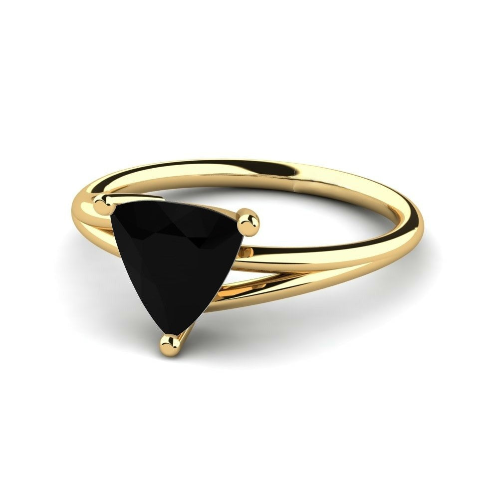 1.25 Carat Trillion Cut Black Diamond Engagement Ring