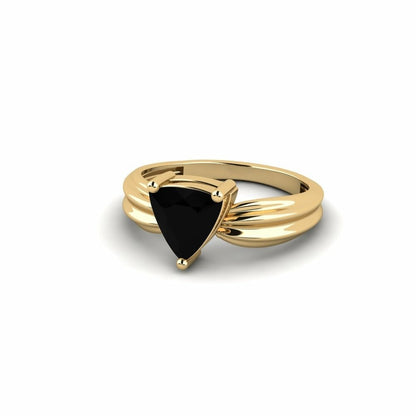 1.21 Carat Natural Trillion Luxury Black Diamond Engagement Ring