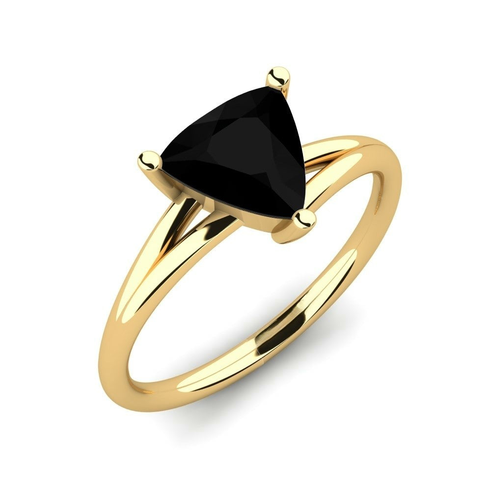 1.25 Carat Trillion Cut Black Diamond Engagement Ring