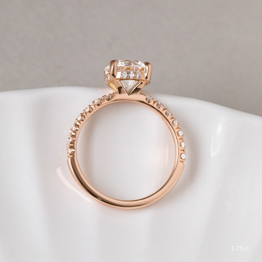 18K Solid Gold 1 Carat D VVS1 Round Engagement Ring Ivy Grace