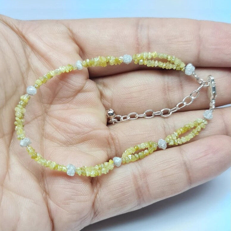 yellow diamond beads rough uncut